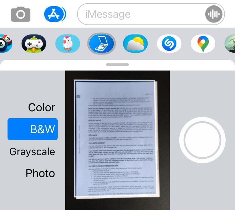 share photos in iphone with scanner pro app